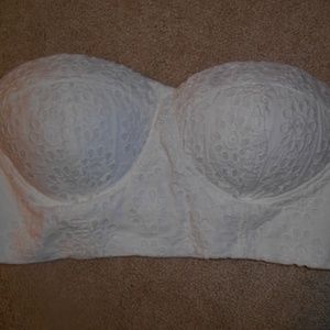 NWT Charlotte Russe White Eyelet Bustier